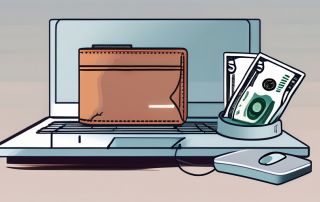 A wallet filled with banknotes next to a computer mouse