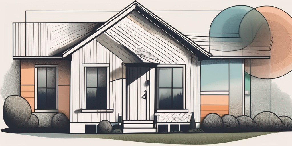 A house with a pie chart inside