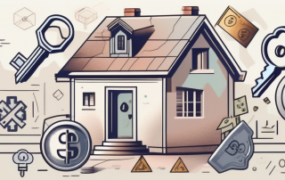 A house with a large key in the lock