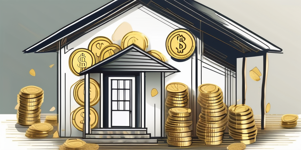 A sturdy house made of gold coins and banknotes
