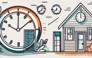 A clock with various financial symbols like currency