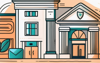 A wallet with various financial symbols like a bank building