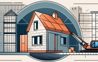 A sturdy house with a protective shield symbolizing insurance