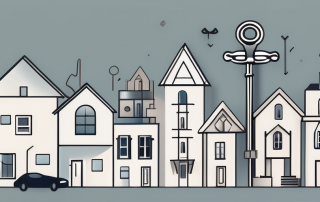 A variety of architectural structures like houses and buildings