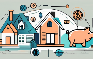 Various financial elements such as a piggy bank