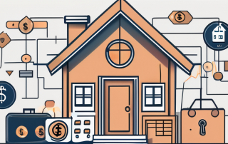A house with a large key symbolizing the mortgage