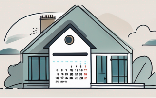 A calendar with a clock and a house