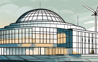 The german federal ministry building with solar panels on the roof