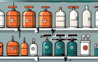 Various gas cylinders with different gas types