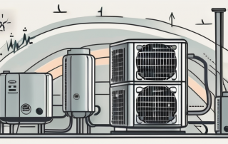 A luftwärmepumpe (air heat pump) with symbols of high energy consumption