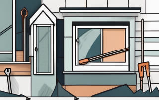 A house with a window being moved from one side to another