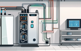 A smart home system being installed into a gas boiler