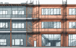 A variety of buildings in different stages of renovation