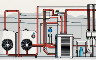 A heat pump system with its various components