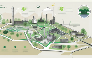 The map of sachsen-anhalt with various symbols representing different types of funding programs such as a plant for environmental funding