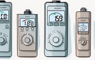 Various types of programmable thermostats being tested