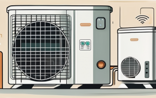 A wärmepumpe (heat pump) and a gasheizung (gas heater) side by side