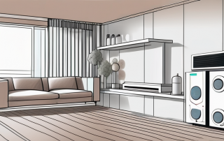 A modern house with a newly retrofitted air-to-water heat pump system