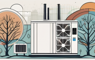 A heat pump with visible inner workings