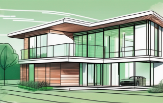 A modern house with a visible heat pump system