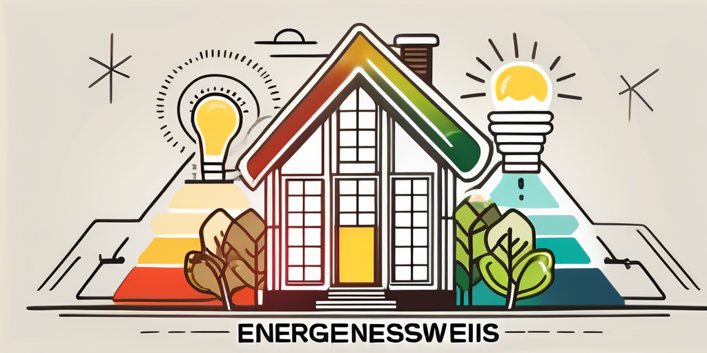 A german 'energieausweis' (energy certificate) with different energy efficiency classes represented in various colors