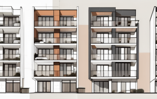 A detailed floor plan of a multi-family house