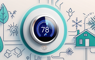 A smart thermostat on a home wall
