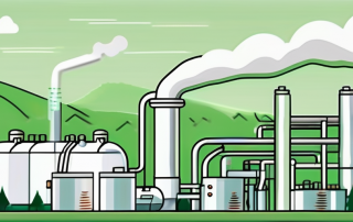 A natural gas heating system with visible co2 emissions