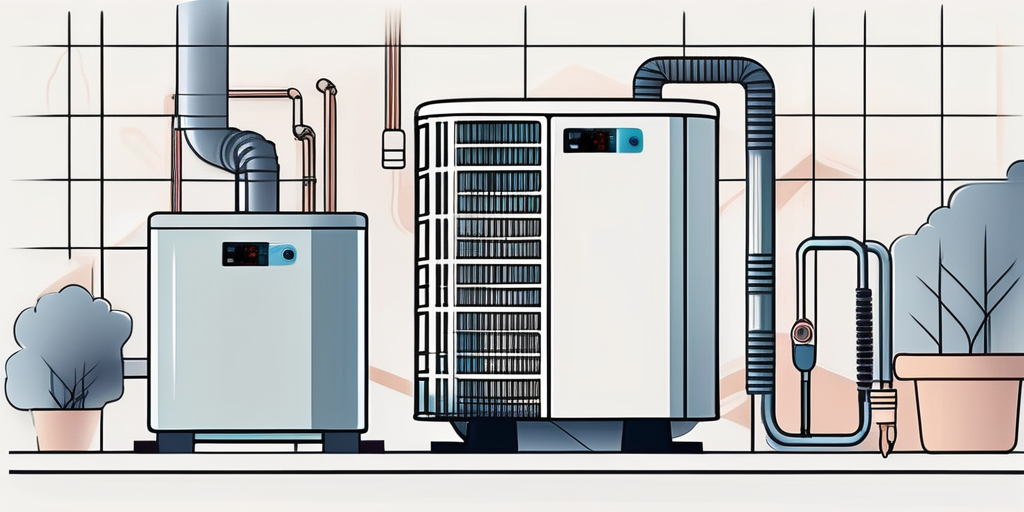 A heat pump being serviced