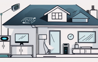 A modern home filled with various automated devices like a smart thermostat