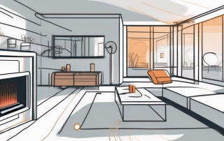 A modern home with visible smart heating system components