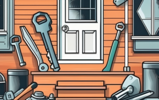 A completed house with a key in the front door