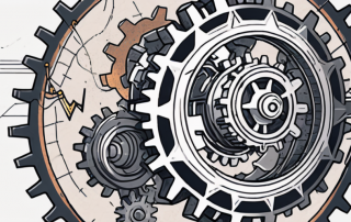 A series of interconnected gears and cogs