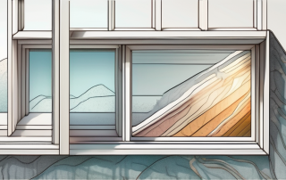 A detailed cross-section of a window