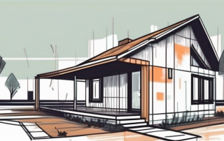 A bungalow with a measuring tape around it