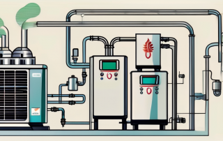 A heat pump and a gas system side by side