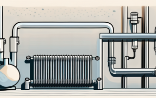A central heating system with pipes and radiators