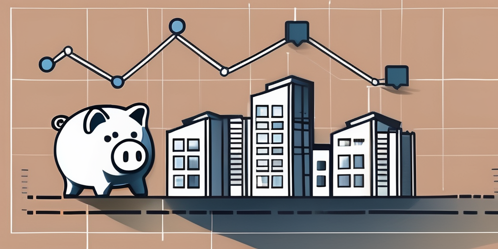 A financial graph showing growth