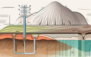The earth's cross-section showing the geothermal heat sources deep below the surface