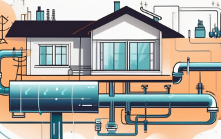 A gas pipeline connected to a traditional and modern house