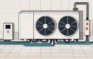 A heat pump connected to an underfloor heating system