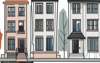 A multi-family house with visible elements such as multiple mailboxes