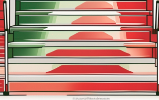 Various energy efficiency levels represented as steps on a staircase