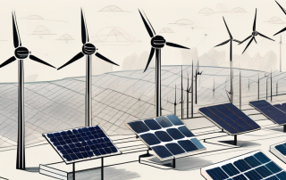 A complex grid of interconnected energy sources such as solar panels