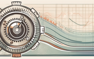 A cogwheel and a thermometer intertwined