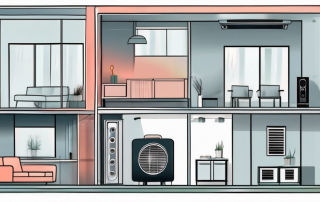 A modern house with a visible gas heater and a heat pump system