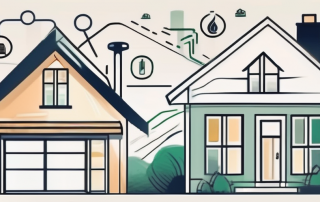 A house with energy efficiency symbols and a certificate