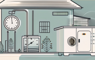 A heat pump with a clock symbol indicating specific "off" times