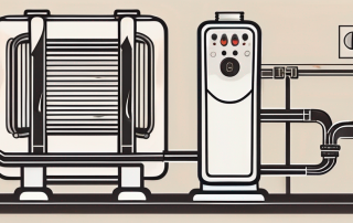 A traditional radiator and a heat pump