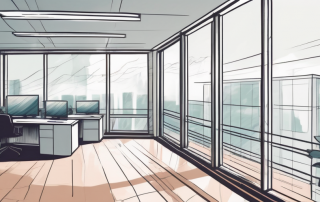 An office setting with open windows and ventilation systems